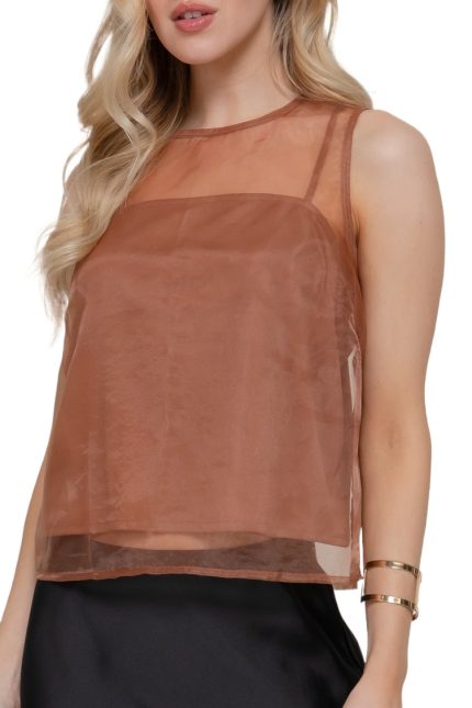 Round Neck Organza Blouse
