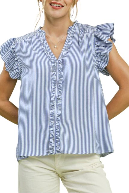 Stripe Ruffle Top