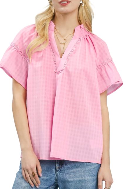 Trim Puff Sleeve Top