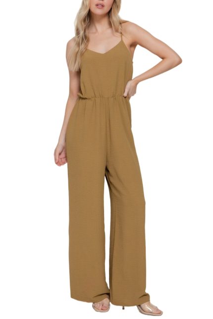 Washed Woven Cami Jumpsuit