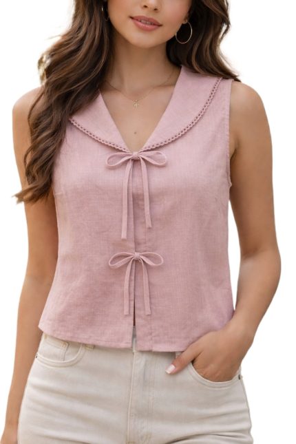 Tie-front Sleeveless Blouse