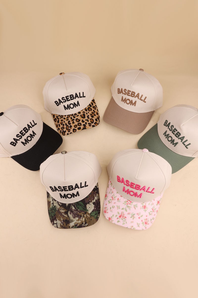 Baseball Mom Two Tone Cotton Hat