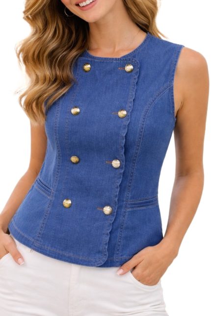 Sleeveless Woven Vest