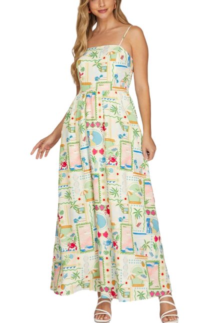 Cami Woven Printed Maxi Dress