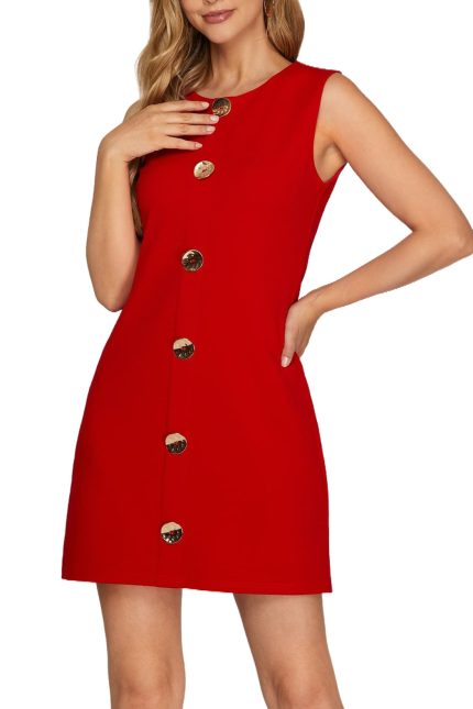 Knit Button Down Mini Dress