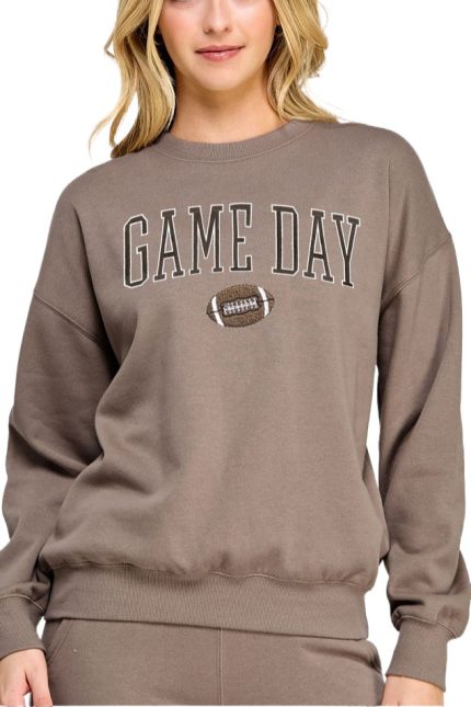 Fleece Relaxed Fit Sweatshirt With Game Day Embroidery