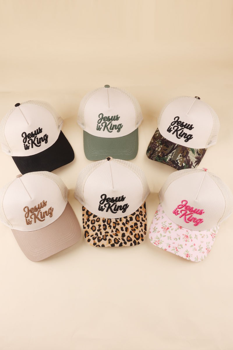 Jesus Is King Two Tone Mesh Snapback Hat