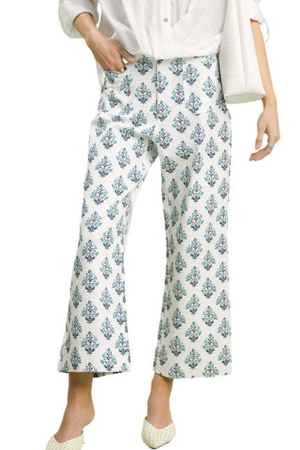 Printed Wide Leg Crop Pants