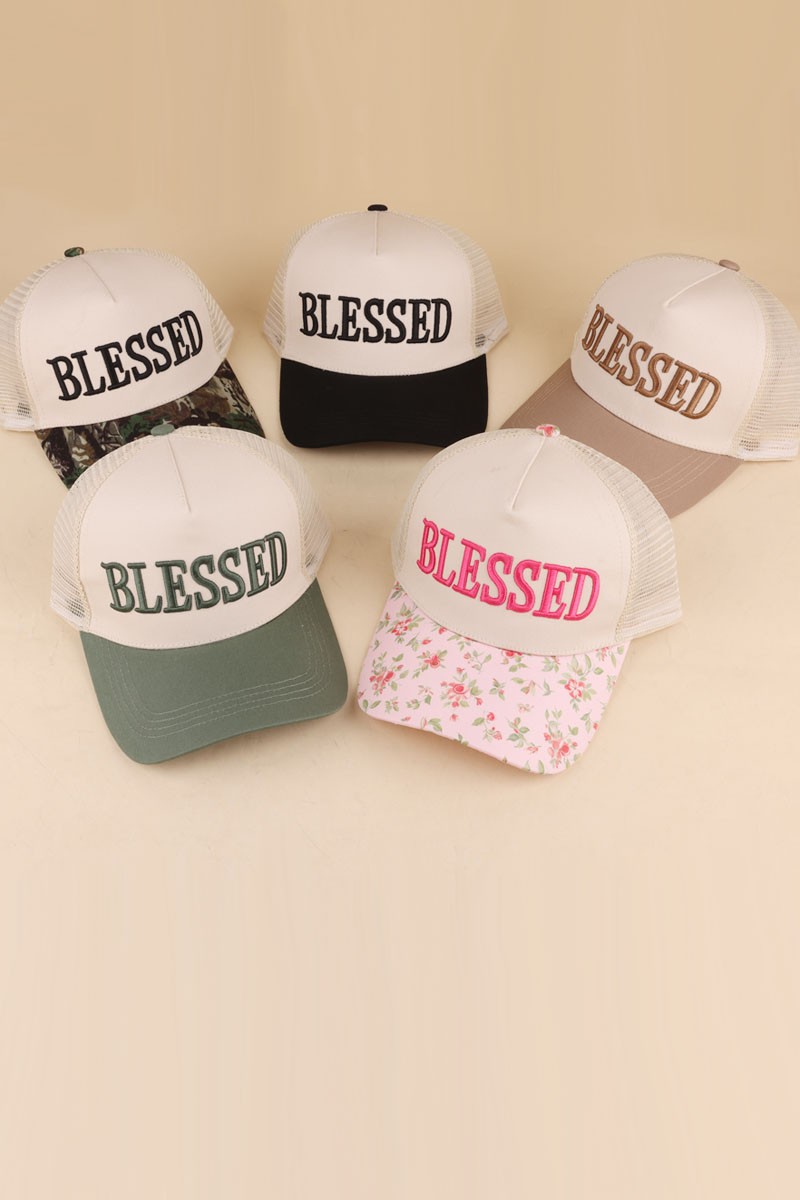Blessed Two Tone Mesh Snapback Hat