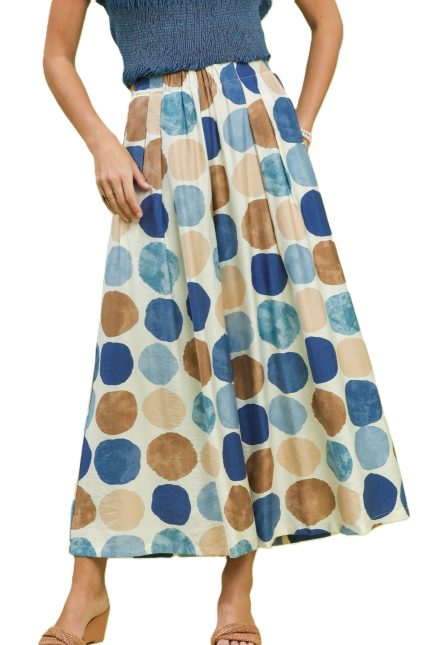 Dot Print Wide Leg Pants