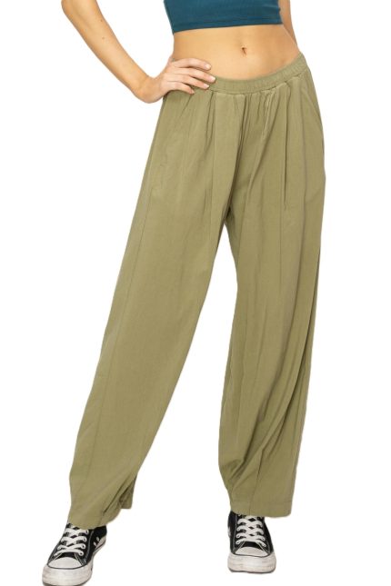 Mid Rise Wide Leg Pants