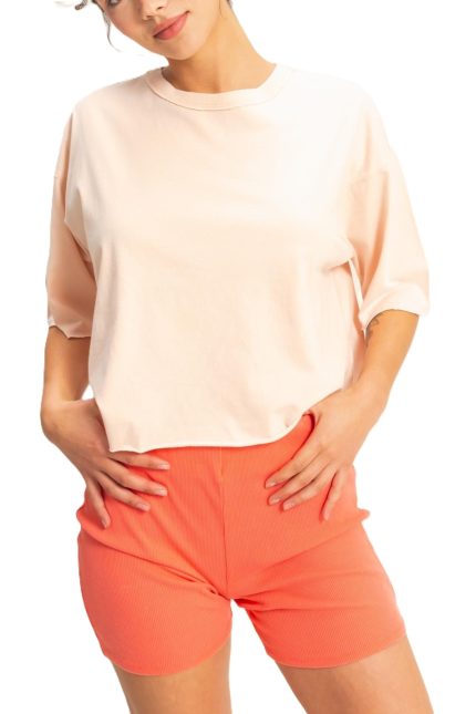 Drop Shoulder Crew Neck Wide Fit Tee