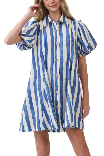 Striped Shirt Dress