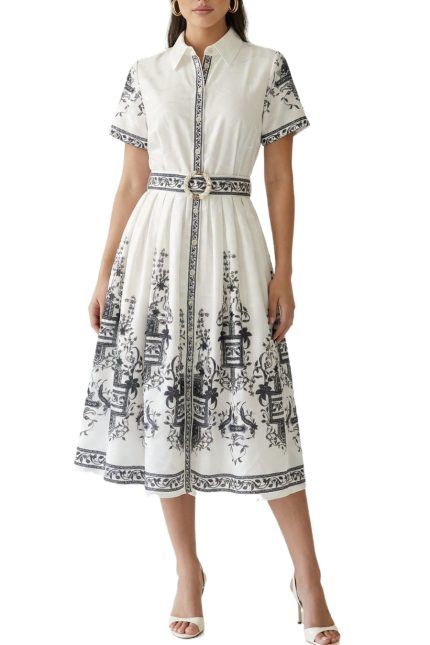 Floral Print Hem Midi Dress