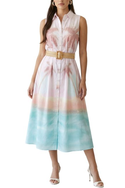 Beach Vibes Belted Midi Dress