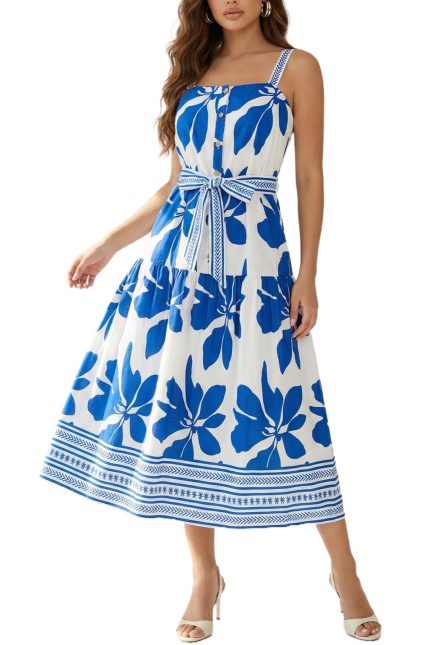 Sleeveless Floral Midi Dress