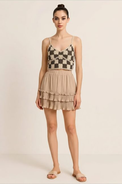 Checkered Crochet Tank Top