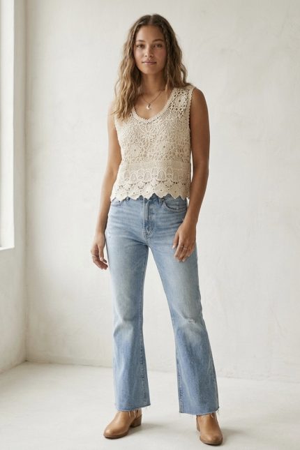 Bohemian Crochet Lace Top