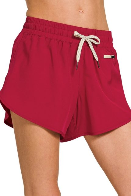 Soft Woven Lined Shorts With Zip Coin Pocket