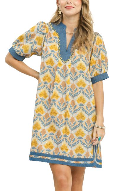 Mix Tile Print Dress