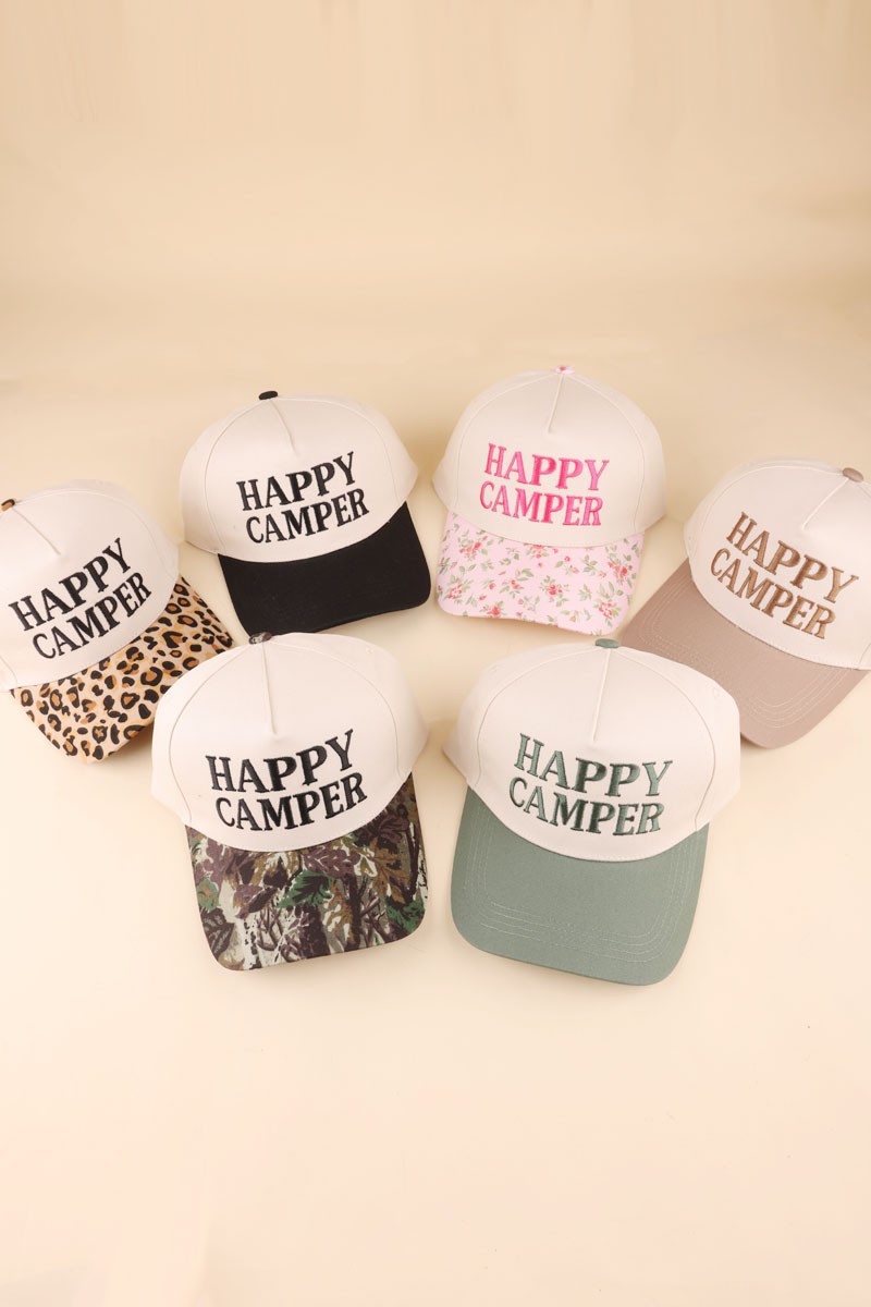 Happy Camper Two Tone Cotton Hat
