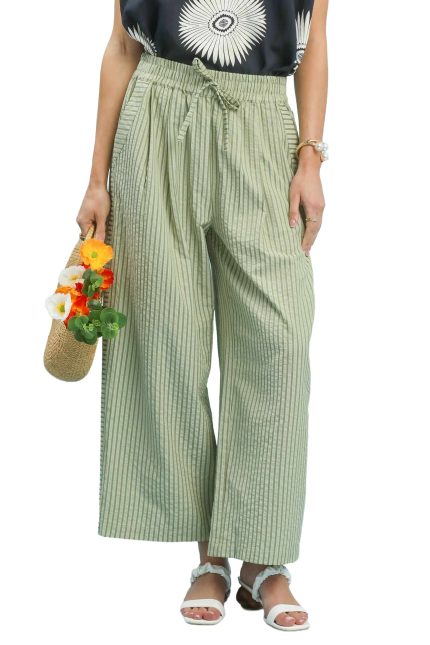 Striped Wide-leg Pants