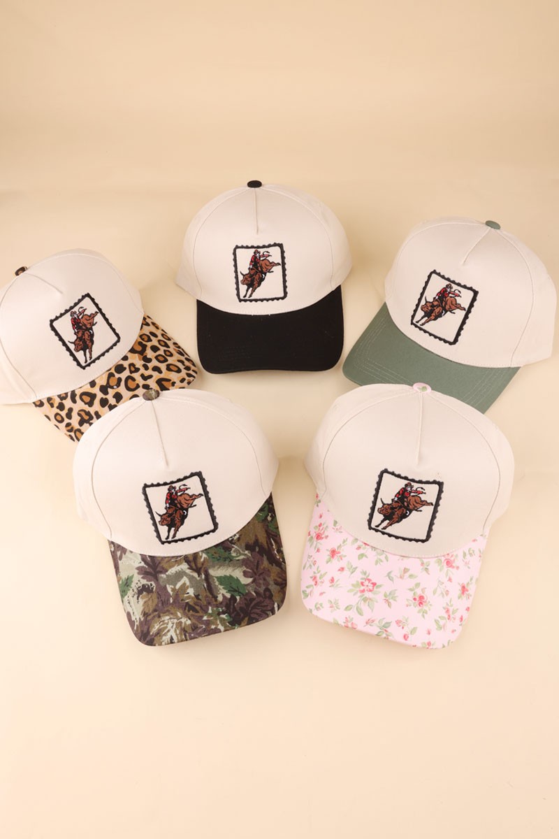 Cowboy Rodeo Two Tone Cotton Hat