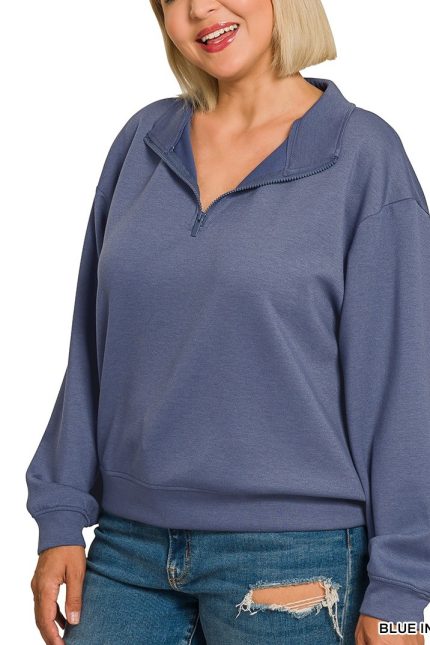 Plus Scuba Half Zip Pullover Sweatshirts