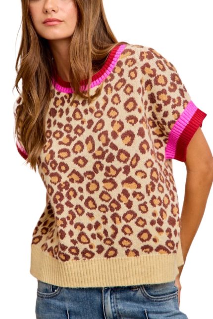 Leopard Pattern Sweater Top