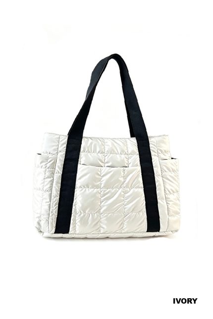Soft Quilted Puffy Tote Bag
