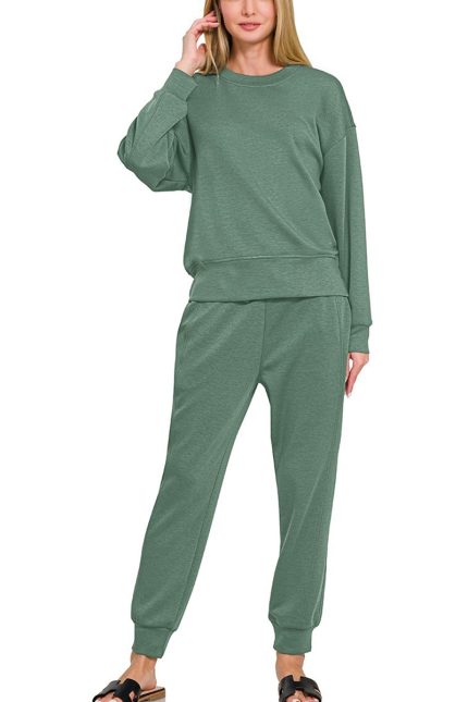 Scuba Crewneck Pullover Joggers 2 Pieces Set