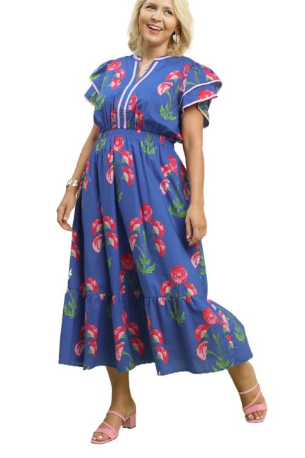 Plus Blossom Meadow Print Midi Dress