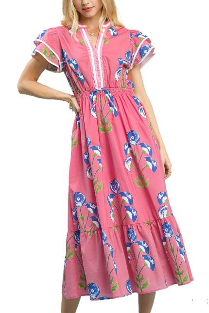 Blossom Meadow Print Midi Dress