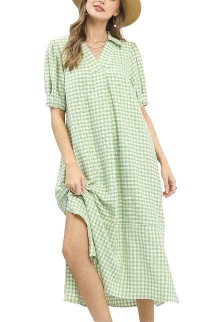 Gingham Midi Dress
