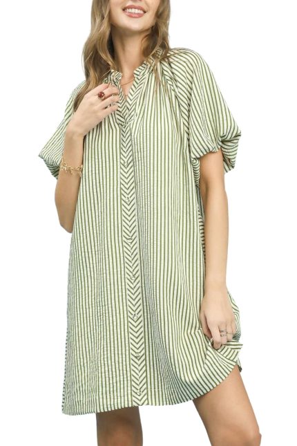 Vertical Stripe Shift Dress