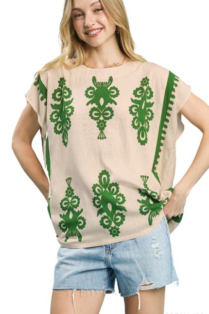 Border Poncho Style Top