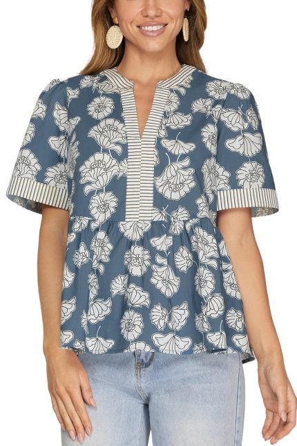 Short Sleeve Printed Top