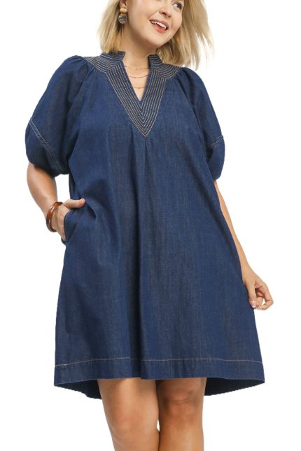 Plus Denim Mini Dress