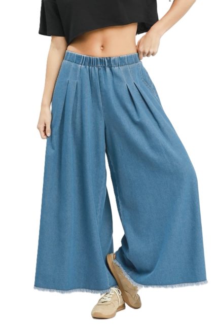 Chambray Wide Leg Pants