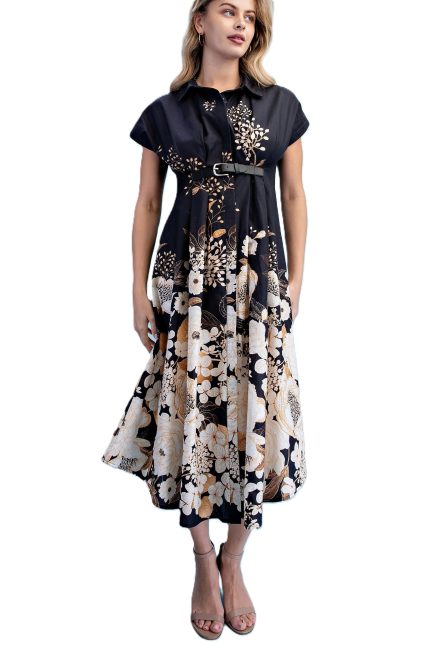 Floral Print Shirt Dress