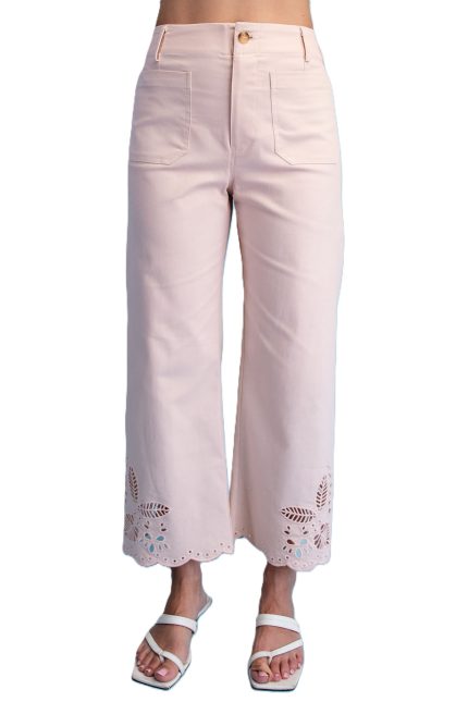 Eyelet Ankle Cropped Pants