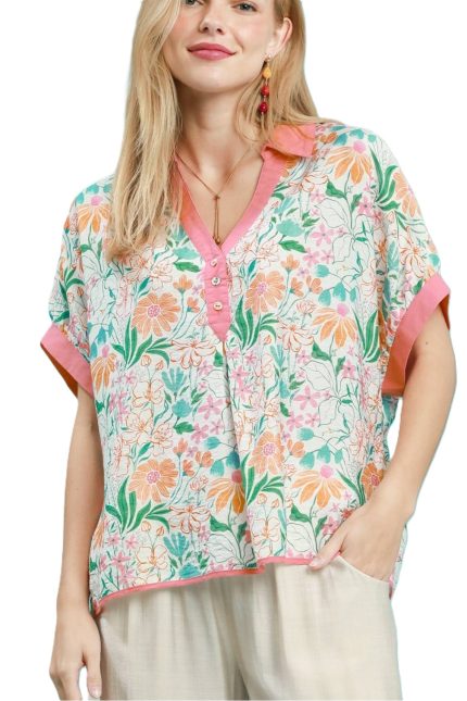 Floral Print Oversized Top