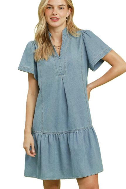Ruffle Hem Mini Dress