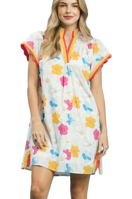 Mix Floral Print Dress