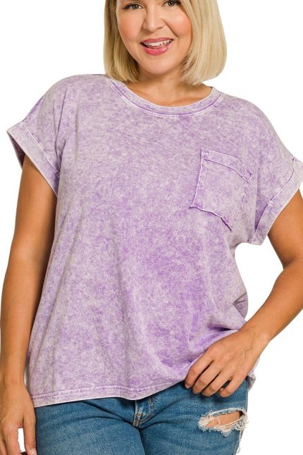 Plus Halo Snow Washed Cuffed Short Sleeve Tee