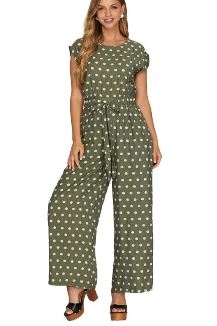 Polka Dot Print Jumpsuit