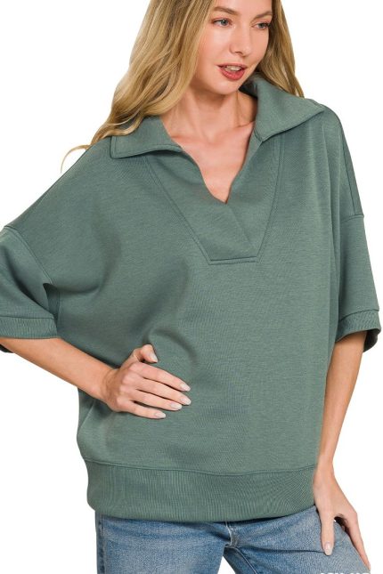 Scuba Collared Short Sleeve Pullover