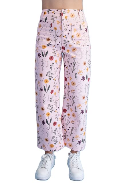 Floral Ankle Cropped Pants