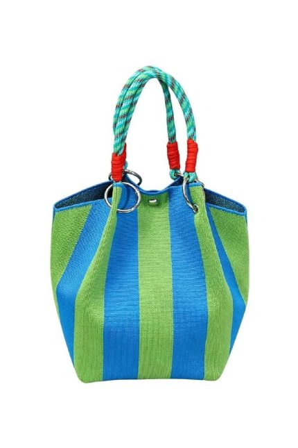Geometric Knitted Bucket Tote Bag