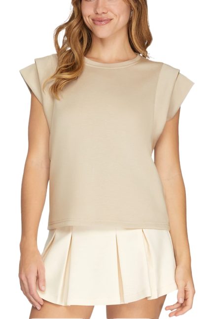 Double Band Sleeve Knit Top